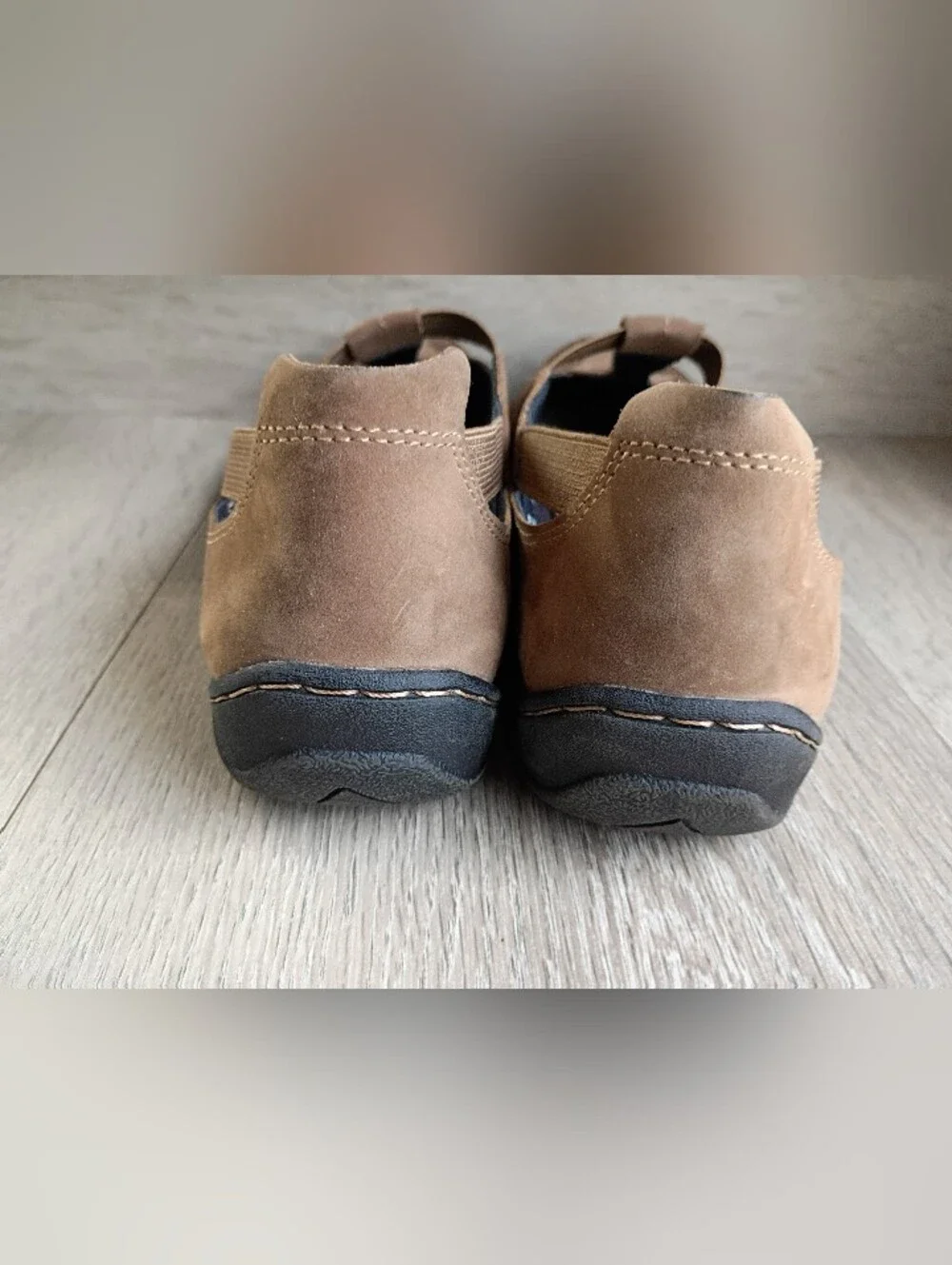 Clarks Shoes Flat Slip-ons Women Sz 9m Leather Upper Brown